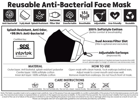 tokidoki Anti-Bacterial Reusable Mask - Safari